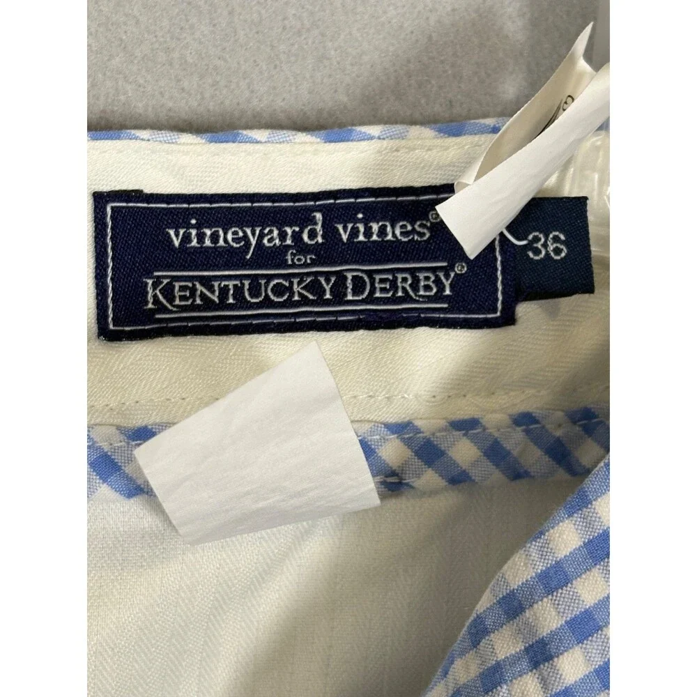 Vineyard Vines For Kentucky Derby Shorts Mens 36 Blue Striped Seersucker